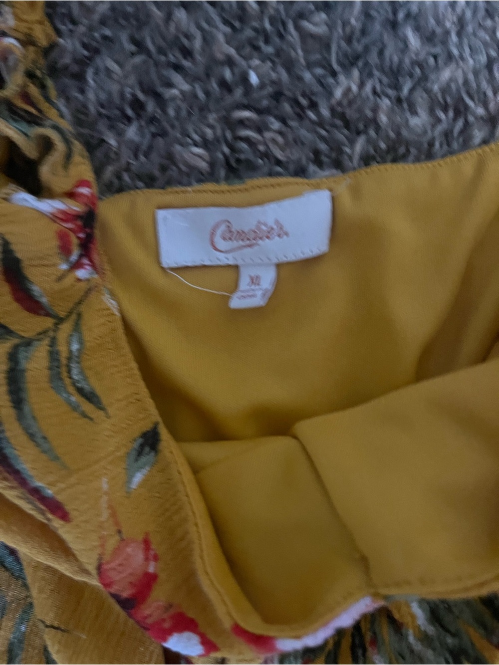 Floral Mustard Wide-Leg Spaghetti-Strap Jumpsuit - Picture 2 of 3